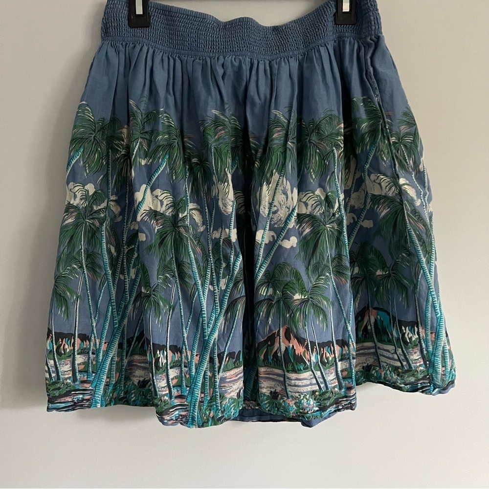 🌴 Vanessa Virginia Blue Tropical Island Skater Skirt - Size 10 🌴 - Picture 2 of 4